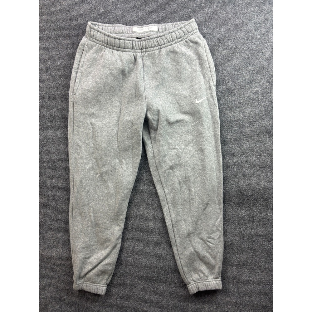 Nike Sweatpants Mens Small Gray Fleece Joggers Swoosh Logo